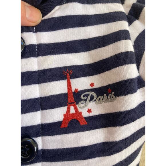 Tim Pouce Navy & White Striped Toddler Coat, Size 18M - Picture 4 of 7